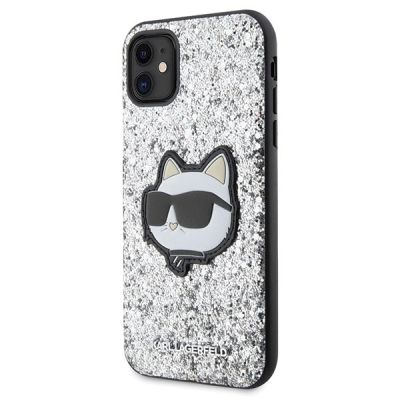 2. Karl Lagerfeld KLHCN61G2CPS iPhone 11 / Xr 6.1" silver/silver hardcase Glitter Choupette Patch