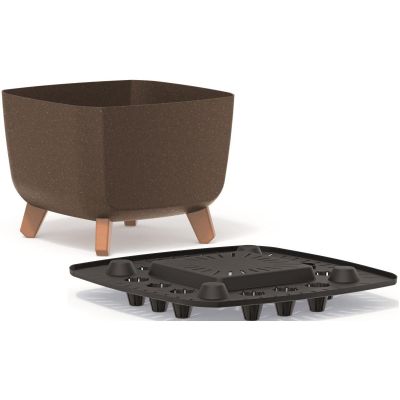 7. GRACIA SQUARE ECO WOOD FLOWER POT 29x29CM COFFEE