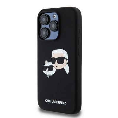 2. Karl Lagerfeld Silicone Karl&Choupette MagSafe case for iPhone 15 Pro Max - black