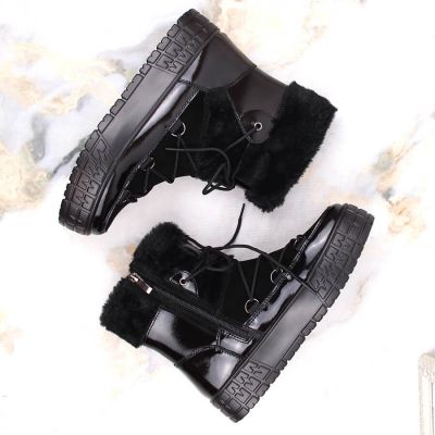 7. Filippo W PAW475A insulated leather platform ankle boots, black