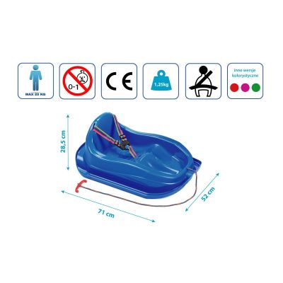 11. MINI BOBEK Blue Plastic Sled