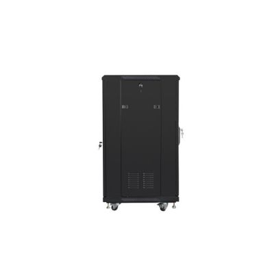 10. Lanberg FF01-6622-12B Rack Cabinet (22U; 19''; 1160 mm / 600 mm / 600 mm; floor-standing; Glass; 800 kg; black)
