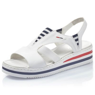14. Rieker W V02Y5 wedge sandals white 