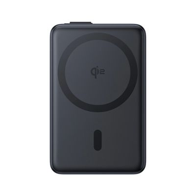 6. Baseus Nomos 10000mAh 30W Qi2 Power Bank with MagSafe Compatible Stand with Built-in USB-C Cable - Black
