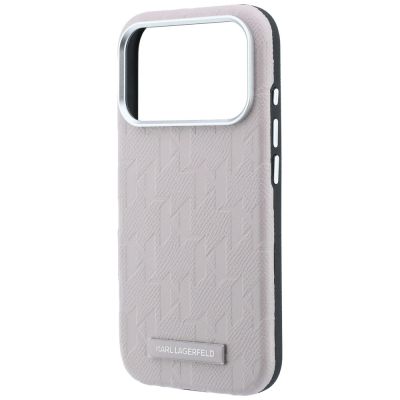 6. Karl Lagerfeld Grained Mono Resin Logo MagSafe Case for iPhone 17 Pro Max / 18 Pro Max - Pink