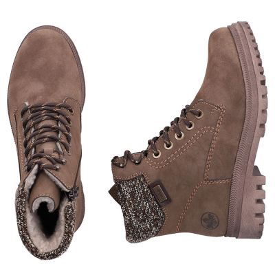 4. Women's comfortable brown trapper boots Rieker Y7621-25