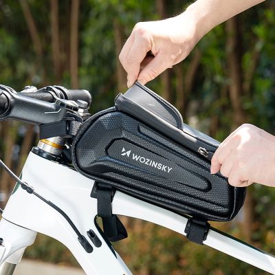 5. Wozinsky bicycle bag for the frame, armored, with a phone pocket, 1.7 l - black