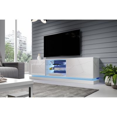 4. TV cabinet QIU 200 MDF white gloss/white gloss