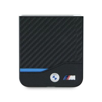 5. BMW Carbon Blue Line Case for Samsung Galaxy Z Flip 6 - Black