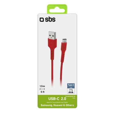 2. SBS TECABLEMICROC15R USB-A - USB-C Cable 1.5m - Red