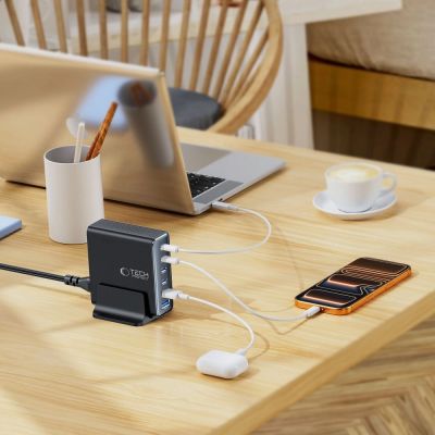 6. Tech-Protect DC160W-GAN 6-Port 160W Wall Charger - Black