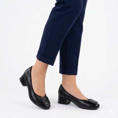 4. Comfortable black women's block heel pumps M.Daszyński SA279-1 3