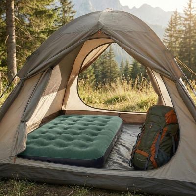 4. FLOCKED MATTRESS 1-PERSON GREEN 191x99x22CM 24643