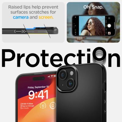 12. Spigen Thin Fit iPhone 15 Case - Black