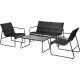 5. 4-PIECE BLACK GARDEN FURNITURE SET