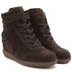 4. Women’s leather wedge sneakers ankle boots in chocolate Vinceza 31712