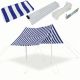 19. TENT ROOF SUN SAIL WITH POLES 3X1.7M BLUE