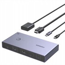 Ugreen USB-C + HDMI 4K 60Hz 2-in-1 KVM Switch – Gray
