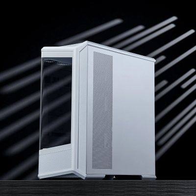 22. Jonsbo D400 PC Case, Midi Tower, ATX, Tempered Glass - White