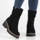 6. Women's leather ankle boots, ruffled, black, Filippo DBT6402
