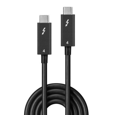 3. Lindy 31121 Thunderbolt Cable 2m 40Gbps Black