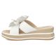 3. Women's leather wedge sandals with a flower, white Filippo DK7636