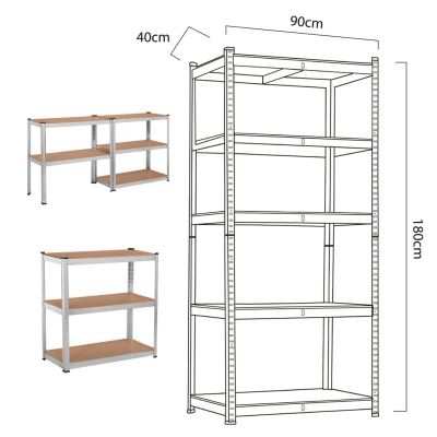 8. GREENBLUE METAL GALVANIZED STORAGE SHELF 180X90X40 CM GB378