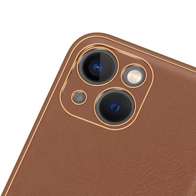 6. Dux Ducis Yolo iPhone 14 case elegant brown faux leather cover