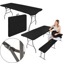 CATERING TABLE FOLDABLE INTO A SUITCASE 240x74x74CM 150KG BLACK