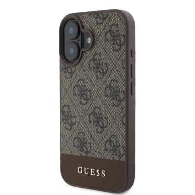 2. Guess 4G Bottom Stripe iPhone 16 Case - Brown