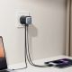 7. Joyroom JR-TCL02 65W USB-A USB-C GaN charger with built-in USB-C cable - black