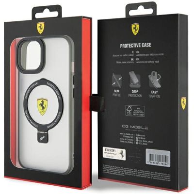8. Ferrari FEHMP15SUSCAK iPhone 15 6.1" black/black hardcase Ring Stand 2023 Collection MagSafe