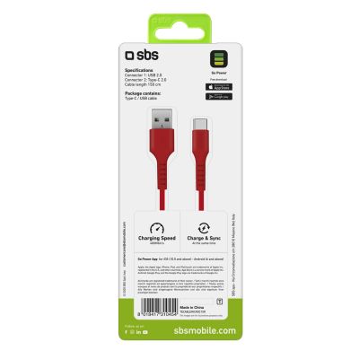3. SBS TECABLEMICROC15R USB-A - USB-C Cable 1.5m - Red