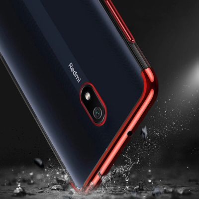 4. Clear Color Case Gel TPU Electroplating frame Cover for Xiaomi Redmi 8A black
