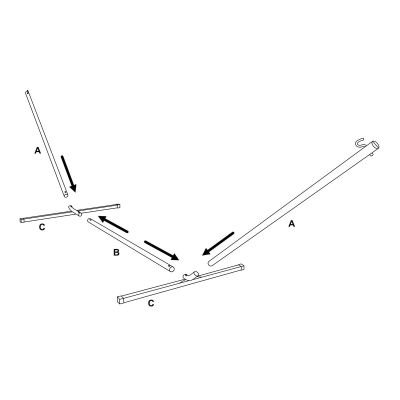 21. METAL HAMMOCK STAND 374x91x111CM