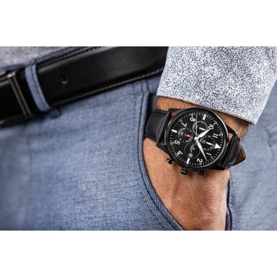 3. Giewont Chronograph Sapphire Black Men's Watch GW5630-A1