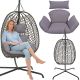 COCOON HANGING CHAIR WITH FRAME 195CM DARK GRAY 120KG