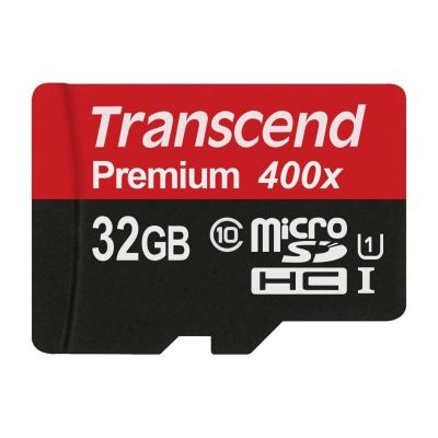 SD microSD Card 32GB Transcend SDHC UHS1 w/adapter