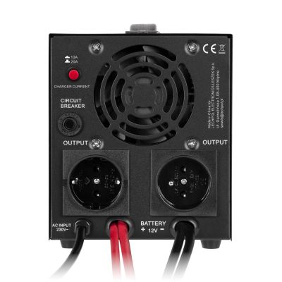 6. KEMOT PROsinus-1000 emergency power supply, pure sine wave converter with charging function, 12V 230V 1000VA/700W - black
