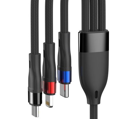 7. 3mk Hyper Cable N-SERIES 3 in 1 USB-A / Lightning / Micro 1.2m 9V/2A 18W - black