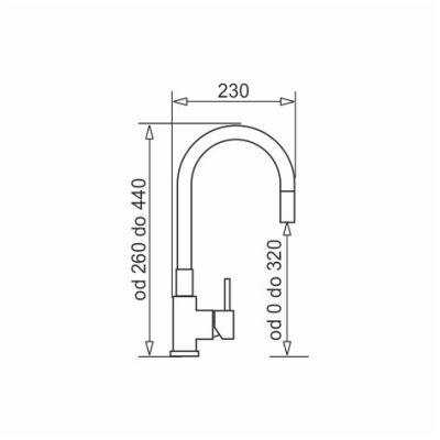 Black kitchen sink set with flexible tap - MAIDSINKS BALI sink (62x44) 1B1D black + Flessi Black Edition black tap