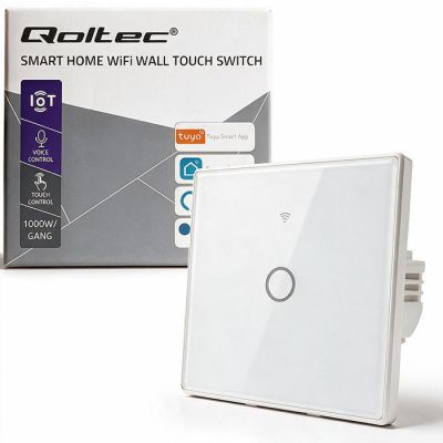 7. QOLTEC LIGHT ON/OFF SWITCH | TOUCH 1-CHANNEL | WI-FI | TIMER | TUYA | WHITE