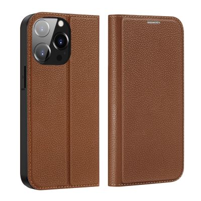 2. Dux Ducis Skin X2 case for iPhone 14 Pro case with magnetic flap brown