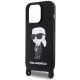 5. Karl Lagerfeld KLHCP15XSCBSKNK iPhone 15 Pro Max 6.7" hardcase black/black Crossbody Silicone Ikonik