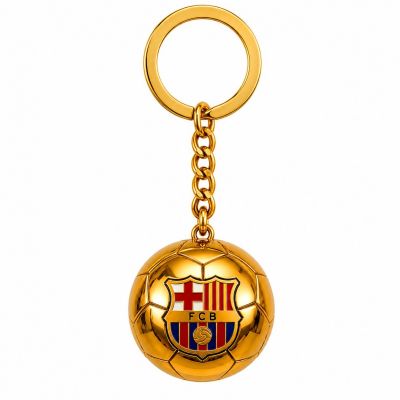 8. FC Barcelona original licensed keychain in the shape of a golden ball with the B7081 coat of arms