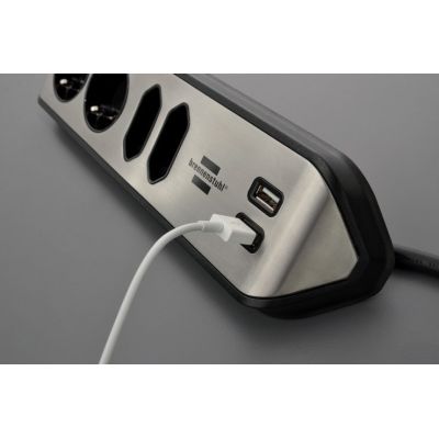 4. Brennenstuhl table socket 1 pc silver, protective contact 1 pc.