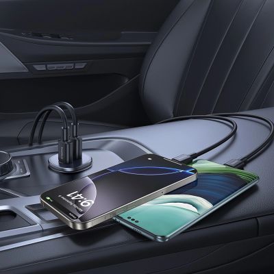 6. Baseus GoTrip USB-C / USB-A 30W Car Charger - Black