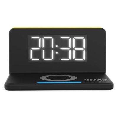 3. RealPower ChargeAir Digital Alarm Clock Black