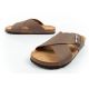 8. Bio Bio shoes men's slippers, profiled flip-flops, natural leather, brown