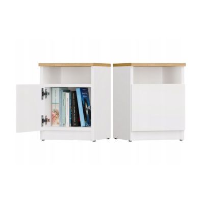 2. GALAX 30/1D BEDSIDE CABINET WHITE/ARTISAN